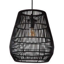 Cargar imagen en el visor de la galería, Lámpara colgante exterior PVC negro Ø35x39 cm E27 - LULC0263