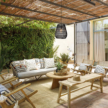 Cargar imagen en el visor de la galería, Lámpara colgante exterior PVC negro Ø35x39 cm E27 - LULC0263