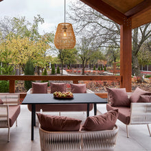 Cargar imagen en el visor de la galería, Lámpara colgante exterior PVC natural Ø35x39 cm E27 - LULC0264