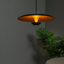Cargar imagen en el visor de la galería, Lámpara colgante aluminio negro oro mate Ø40 cm 12W LED - LULC0327