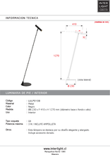 Cargar imagen en el visor de la galería, Lámpara de pie metal negro Ø23x1,27 cm LED G9 3W - LULP0108