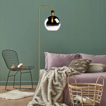 Cargar imagen en el visor de la galería, Lámpara de pie metal vidrio humo Ø28x158 cm E27 - LULP0110