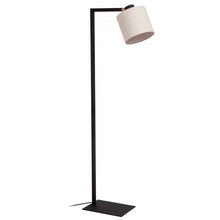 Cargar imagen en el visor de la galería, Lámpara de pie metal negro lino beige 28x1,280 cm 1xE27 - LULP0118