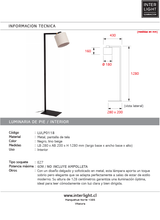 Cargar imagen en el visor de la galería, Lámpara de pie metal negro lino beige 28x1,280 cm 1xE27 - LULP0118