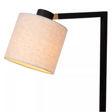 Cargar imagen en el visor de la galería, Lámpara de pie metal negro lino beige 28x1,280 cm 1xE27 - LULP0118