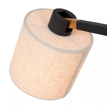 Cargar imagen en el visor de la galería, Lámpara de pie metal negro lino beige 28x1,280 cm 1xE27 - LULP0118