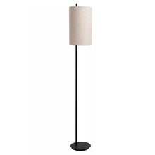 Cargar imagen en el visor de la galería, Lámpara de pie metal negro pantalla lino beige Ø24x1,65 cm E27 - LULP0124