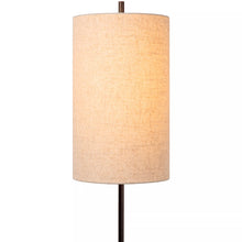 Cargar imagen en el visor de la galería, Lámpara de pie metal negro pantalla lino beige Ø24x1,65 cm E27 - LULP0124