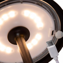 Cargar imagen en el visor de la galería, Lámpara sobremesa exterior negro recargable Ø12x32 cm LED 1,5W - LULS0137