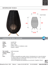 Cargar imagen en el visor de la galería, Lámpara sobremesa PVC negro Ø30x50 LED 3W IP44 - LULS0146