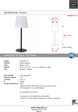 Cargar imagen en el visor de la galería, Lámpara de mesa metal negro plástico opal recargable LED 2W - LULS0218