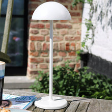 Cargar imagen en el visor de la galería, Lámpara sobremesa exterior blanco recargable Ø12x32 cm LED 1,5W - LULS0233