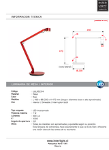 Cargar imagen en el visor de la galería, Lámpara de escritorio aluminio rojo 49x20x47 cm 7W LED - LULS0234