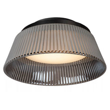 Cargar imagen en el visor de la galería, Plafón metal negro vidrio ahumado Ø35x16 cm 17,6W LED - LUPL0112