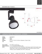 Cargar imagen en el visor de la galería, Foco riel metal negro Ø11,5x24 cm E27 par 30 - MUFO0071