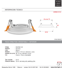Cargar imagen en el visor de la galería, Foco embutido aluminio blanco Ø 9cm GU10 - MUFO0129