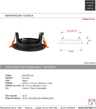 Cargar imagen en el visor de la galería, Foco embutido aluminio negro Ø 9cm GU10 - MUFO0130