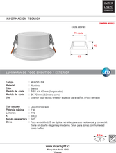 Cargar imagen en el visor de la galería, Foco embutido retraído para baño blanco 3000K IP44 7W LED - MUFO0158