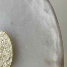 Cargar imagen en el visor de la galería, Lámpara de pie vidrio alabastro metal negro Ø25cm LED 15W - ONLP0014