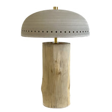Cargar imagen en el visor de la galería, Lámpara sobremesa madera cerámica Ø23X33 cm G9 - OPLS0009