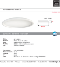 Cargar imagen en el visor de la galería, Plafón aluminio blanco difusor acrílico Ø 80 cm LED 55W - OYPL0021
