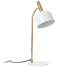 Cargar imagen en el visor de la galería, Lámpara sobremesa metal blanco dorado Ø19.5x56 cm E14 - PGLS0045