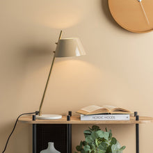 Cargar imagen en el visor de la galería, Lámpara sobremesa metal caramelo dorado mármol blanco Ø16x53 cm E14 - PGLS0051