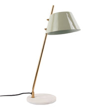 Cargar imagen en el visor de la galería, Lámpara sobremesa metal verde olivo dorado mármol blanco Ø16x53 cm E14 - PGLS0052