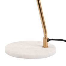 Cargar imagen en el visor de la galería, Lámpara sobremesa metal verde olivo dorado mármol blanco Ø16x53 cm E14 - PGLS0052