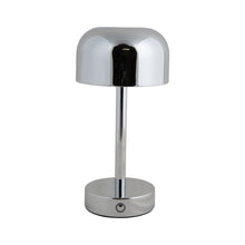 Cargar imagen en el visor de la galería, Lámpara sobremesa metal recargable cromo Ø12,5x24,5cm LED - PGLS0062
