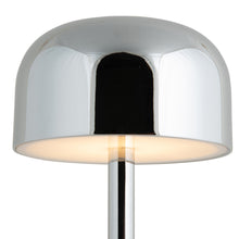 Cargar imagen en el visor de la galería, Lámpara sobremesa metal recargable cromo Ø12,5x24,5cm LED - PGLS0062