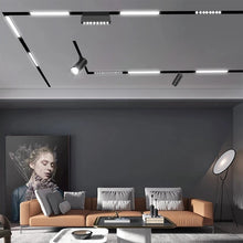 Cargar imagen en el visor de la galería, Foco metal negro para riel magnético 60x4.5 cm LED 20W 48V - TDFO0010