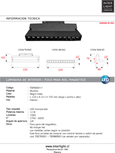 Cargar imagen en el visor de la galería, Foco dirigible aluminio para riel magnético negro LED 12W 48V - TDFO0011