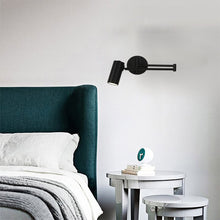 Cargar imagen en el visor de la galería, Apliqué metal negro articulado Ø11,5 cm LED 5W - TOAP0035