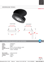Cargar imagen en el visor de la galería, Foco embutido dimeable aluminio negro Ø 7,5 cm LED 4W - TOFO0015