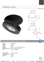 Cargar imagen en el visor de la galería, Foco embutido dimeable aluminio negro Ø 10 cm LED 8W - TOFO0019