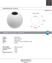 Cargar imagen en el visor de la galería, Lámpara colgante vidrio negro 20w Ø59.5x16.8CM 3000k 48v - TOLC0043