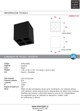 Cargar imagen en el visor de la galería, Plafón aluminio negro dimeable 6,6x8,3 cm 8W LED - VKPL0006