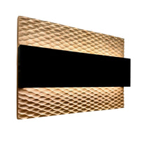 Cargar imagen en el visor de la galería, Apliqué madera nativa calada natural con negro LED 10W - ZIAP0001