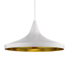 Cargar imagen en el visor de la galería, Lámpara colgante metal aluminio blanco dorado Ø 36 cm E27 - SULC0039

