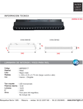 Cargar imagen en el visor de la galería, Foco metal negro para riel magnético LED 18W - ARFO0017