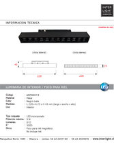 Cargar imagen en el visor de la galería, Foco metal negro para riel magnético LED 9W - ARFO0019