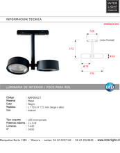 Cargar imagen en el visor de la galería, Foco doble magnético para riel metal negro LED 2 x 8W - ARFO0021