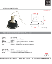 Cargar imagen en el visor de la galería, Foco embutido blanco hermetico para baño GU10 - DLFO0004