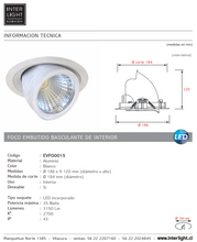 Cargar imagen en el visor de la galería, Foco embutido basculante blanco LED 35W - EVFO0015