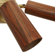 Cargar imagen en el visor de la galería, Foco muro bronce madera café 2 luces LED 2W - GOFO0002