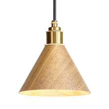 Cargar imagen en el visor de la galería, Lámpara colgante metal color madera clara Ø20 cm E27 - GOLC0006