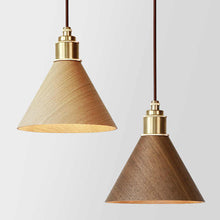 Cargar imagen en el visor de la galería, Lámpara colgante metal color madera clara Ø20 cm E27 - GOLC0006