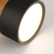 Cargar imagen en el visor de la galería, Foco sobrepuesto aluminio negro imitación madera Ø7x6  LED 7 W - KOPL0001
