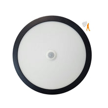 Cargar imagen en el visor de la galería, Plafón aluminio negro con sensor de movimiento Ø21x2,8 cm LED 18W - KOPL0002